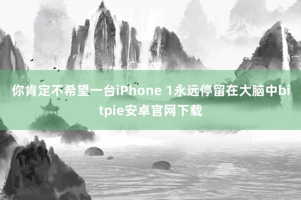 你肯定不希望一台iPhone 1永远停留在大脑中bitpie安卓官网下载