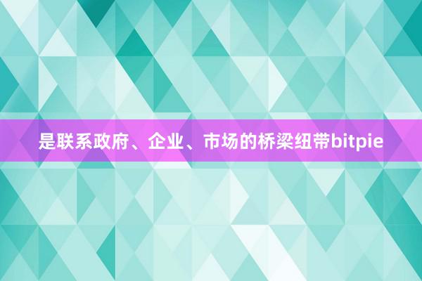 是联系政府、企业、市场的桥梁纽带bitpie