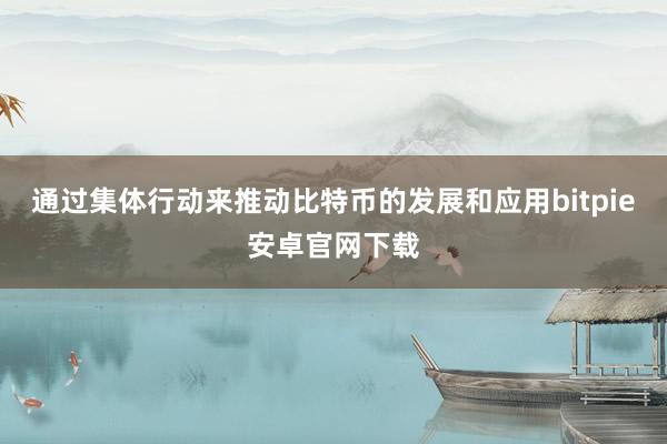 通过集体行动来推动比特币的发展和应用bitpie安卓官网下载