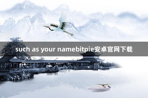 such as your namebitpie安卓官网下载