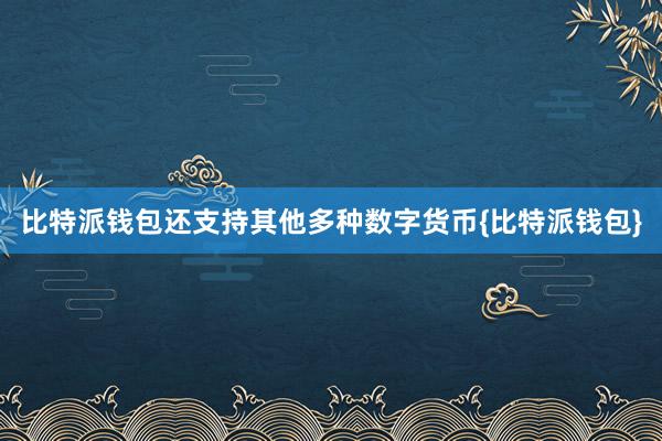 比特派钱包还支持其他多种数字货币{比特派钱包}