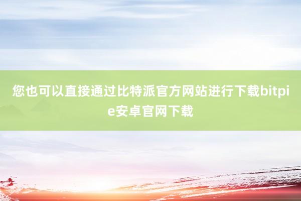 您也可以直接通过比特派官方网站进行下载bitpie安卓官网下载