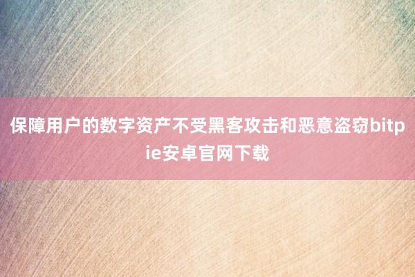 保障用户的数字资产不受黑客攻击和恶意盗窃bitpie安卓官网下载