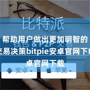 帮助用户做出更加明智的交易决策bitpie安卓官网下载