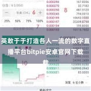 英敢于于打造各人一流的数字直播平台bitpie安卓官网下载